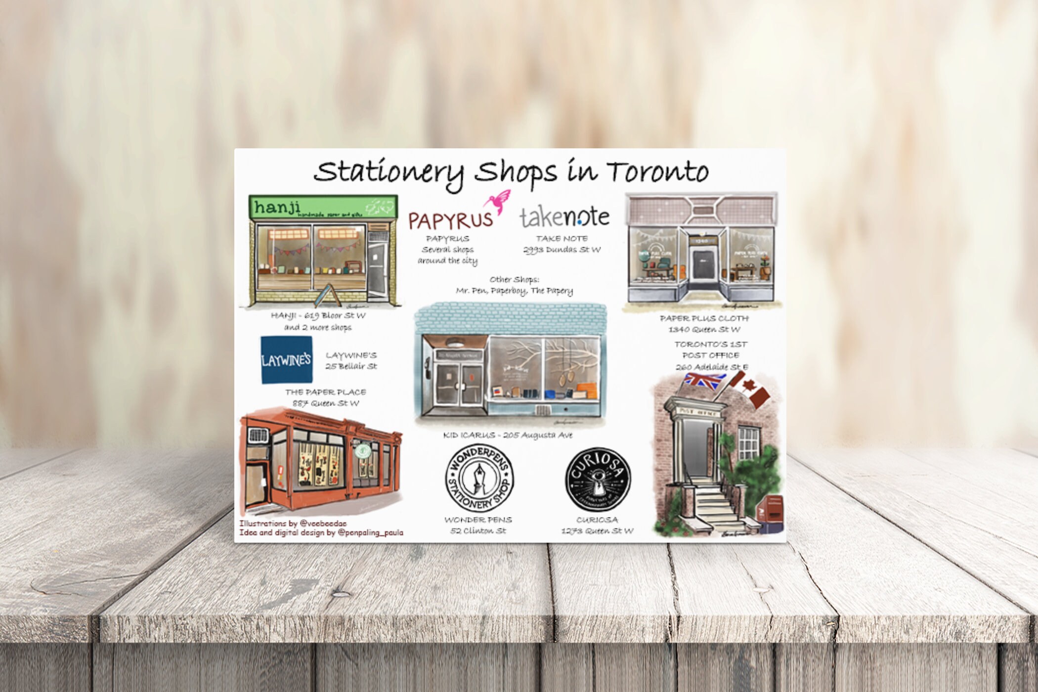 Stationery Shops in Toronto Postcard Etsy
