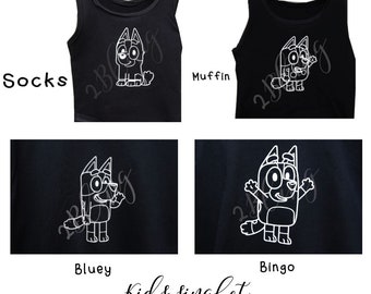 Baby Kids Birthday boy girl unisex singlet top outfit 1st 2nd 3 4 5 6 Bluey Birthday gift Custom