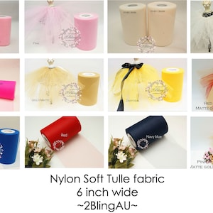 Soft Nylon Soft Tulle fabric | Wedding Birthday Gift Bomboniere Christening  wrapping | Tutu Dress Craft 6 inch wide x 100 yards Australia