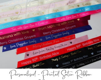 16mm wide Custom Personalised Printed Satin Ribbon 1m 8m 24m 48m length ~ Wedding ribbon, Ribbon branding, logo ~ Made in AUSTRALIA