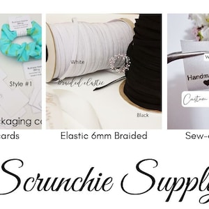 Original title: Scrunchie DIY Supply - Scrunchie Satin Sew-on Label - Scrunchie Elastic - Scrunchie Packaging Card - AUSTRALIA