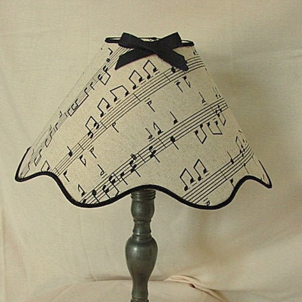 Abat-jour "Notes de musique sur Lin"  diamètre: 25 cm