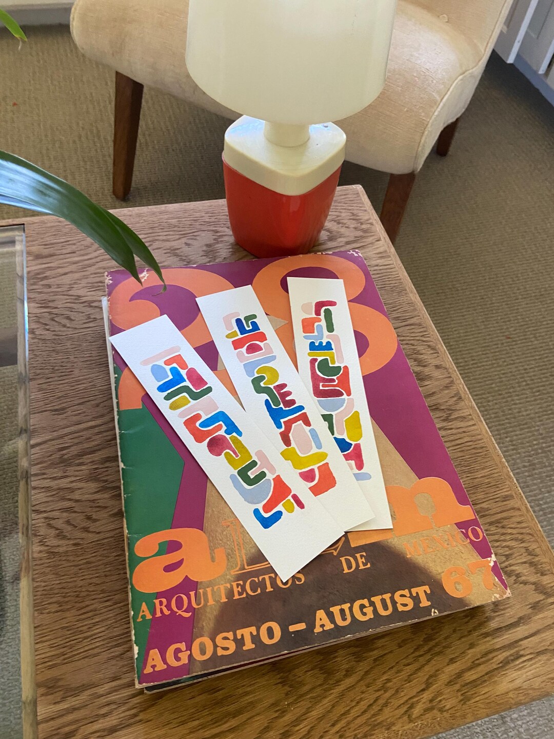 Mid Century Modern Inspired Watercolor Bookmarks - Etsy