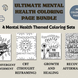 Mentale Gesundheit Ausmalbilder: Selbstliebe & Affirmationen (PDF)