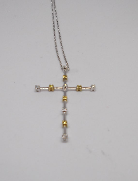 18 Kt white gold chain with white and yellow gold… - image 1
