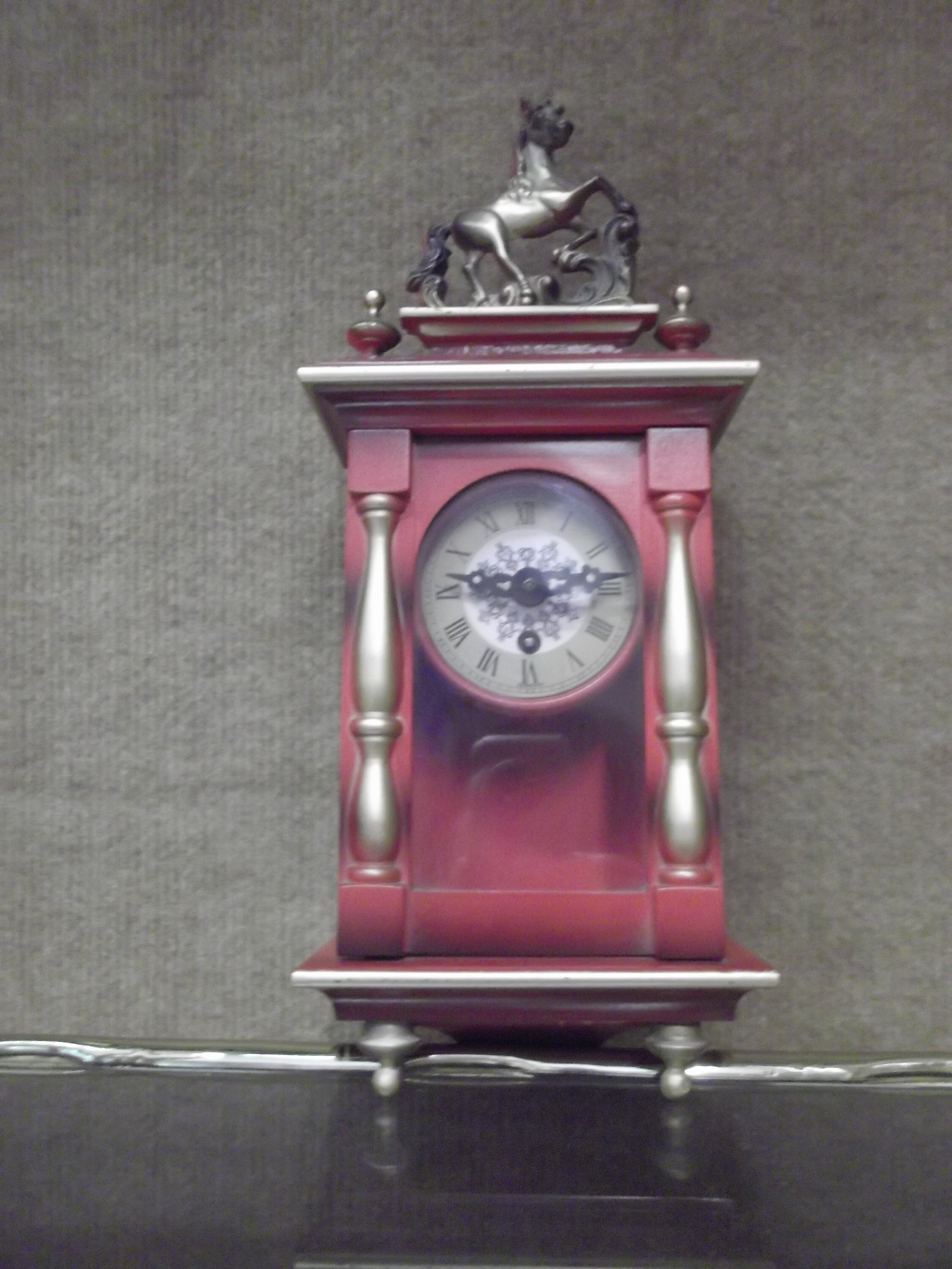 German wall clock with pendulum rope by J.Engstler red with Etsy