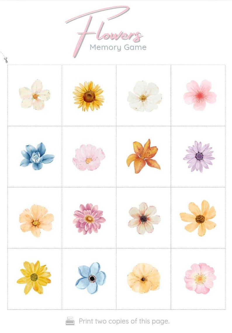 Memory Game - Flowers - Etsy