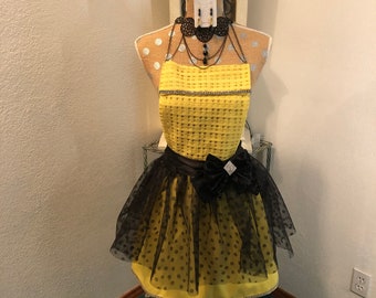 Yellow and Black  Apron