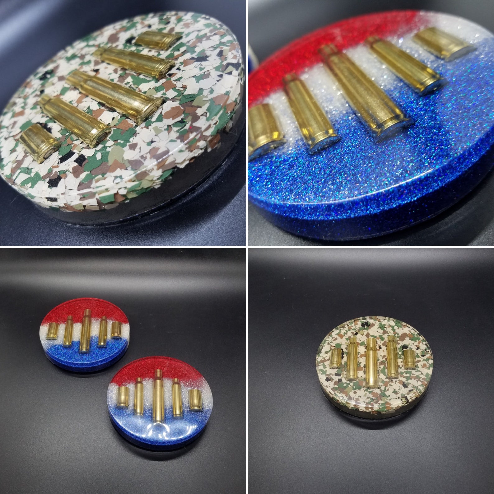 Patriotic Ammo Coasters resin glitter recycled bullets Etsy