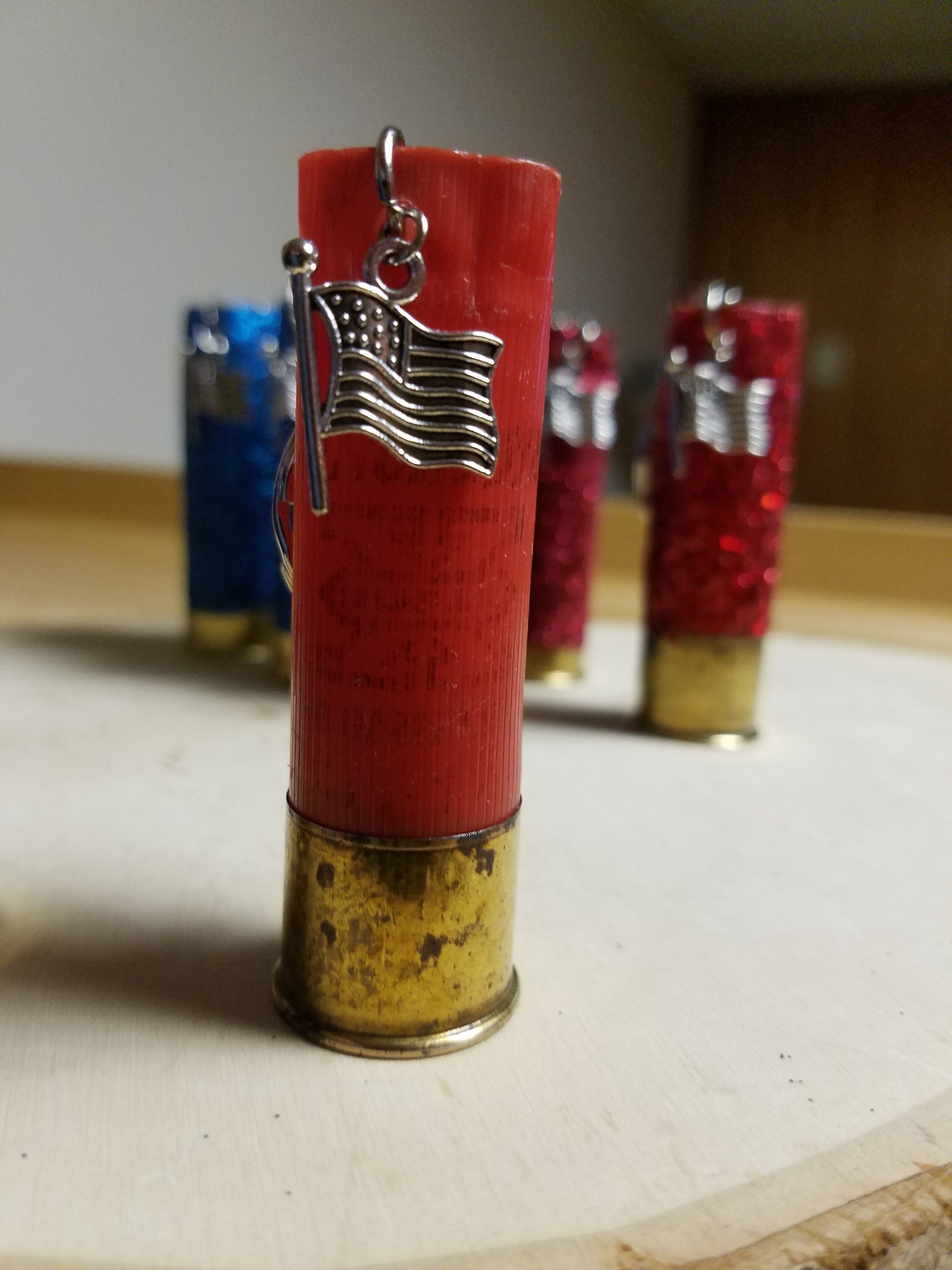 Patriotic Shotgun Shell Keychains recycled ammo Man cave Etsy