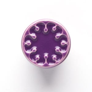 Ceramic small knob for furniture No.9, violet.