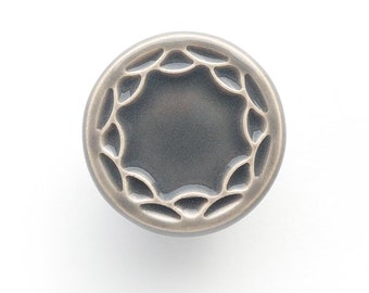 Ceramic knob for furniture No.4, gray.