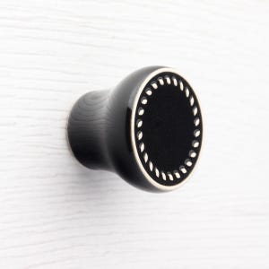 Möbelknopf, Muster No.12, schwarz, Keramikgriffe, Dekoknopf.