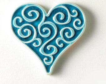 heart, magnet, turquoise