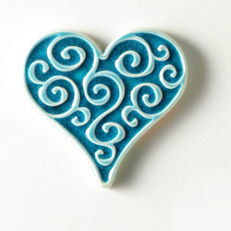 heart, magnet, turquoise image 1