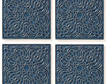 4 tiles walls, decors/LARGO/15cm/blue-gray