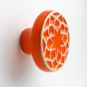 Ceramic knob for furniture No.1, orange
