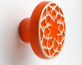Ceramic knob for furniture No.1, orange
