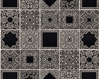 tiles with ornaments, black