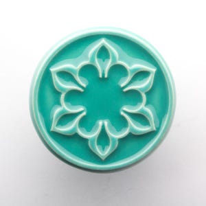 Ceramic knob for furniture, No.2, mint turquoise