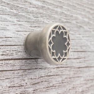 Ceramic knob for furniture No.3, gray