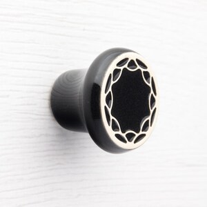 Pomo de cerámica para mueble nº4, color negro
