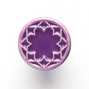 Furniture knob, pattern No.3, purple, ceramic handles, decorative knob.