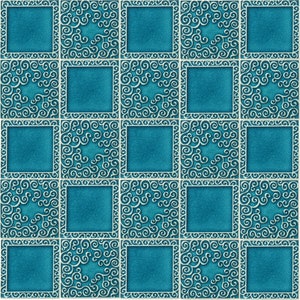 25 tiles with ornaments, turquoise
