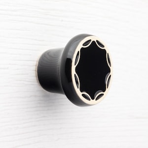 Ceramic knob for furniture No.5, black