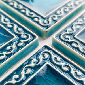 4 tiles VIVACE, turquoise No.1