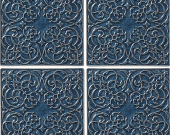 4 tiles walls, decors/CANTABILE/15cm/blue-gray