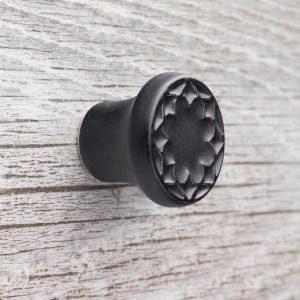Möbelknopf aus Keramik Nr.3, schwarz matt