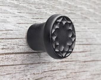 Möbelknopf aus Keramik Nr.3, schwarz matt