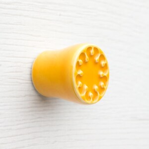 Ceramic small knob for furniture No.9, yellow.