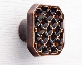 Keramisk knopp för möbel nr 8, mörkbrun.