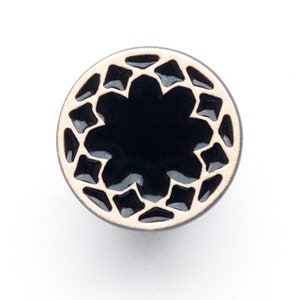 Ceramic small knob for furniture No.14, black.