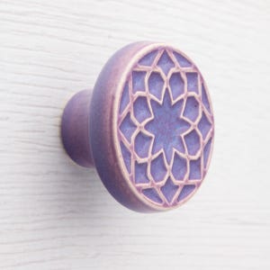 Ceramic knob for furniture, No.1, lavender