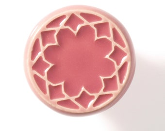 Ceramic knob for furniture No.3, pink