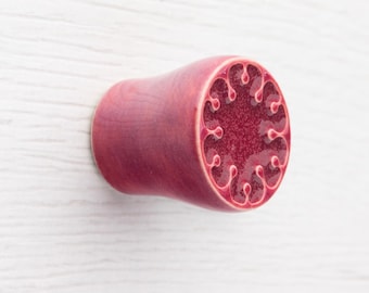 Ceramic small knob for furniture No.9, cherry.