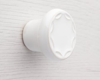 Bouton de meuble n°5 en céramique, blanc