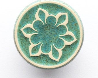 ceramic knob for furniture, No.2, mint