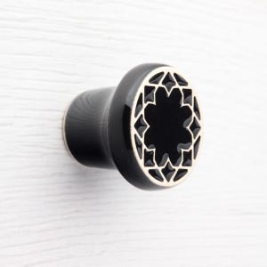 Möbelknopf aus Keramik Nr.3, schwarz