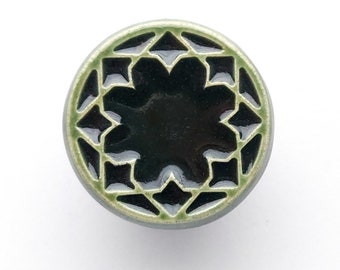 Ceramic knob for furniture No.3, bottle green