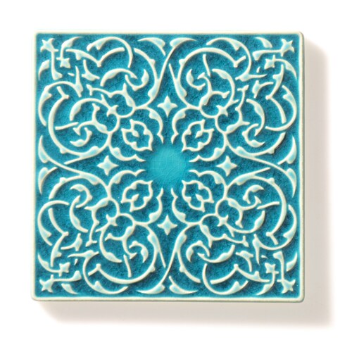 Tiles with ornaments, shops turquoise No.1