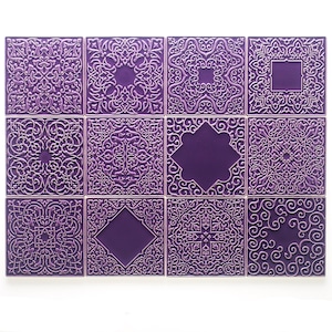 tiles 12 ornaments, violet