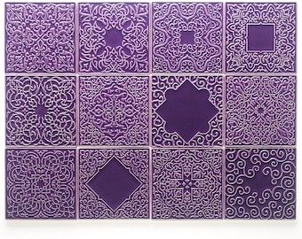 tiles 12 ornaments, violet