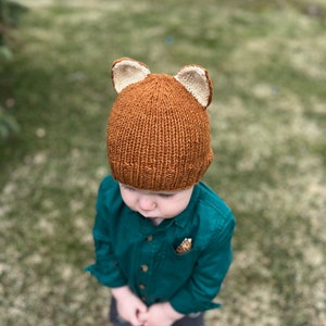 Baby Fox Beanie // Orange baby beanie hat // Photo prop Costume