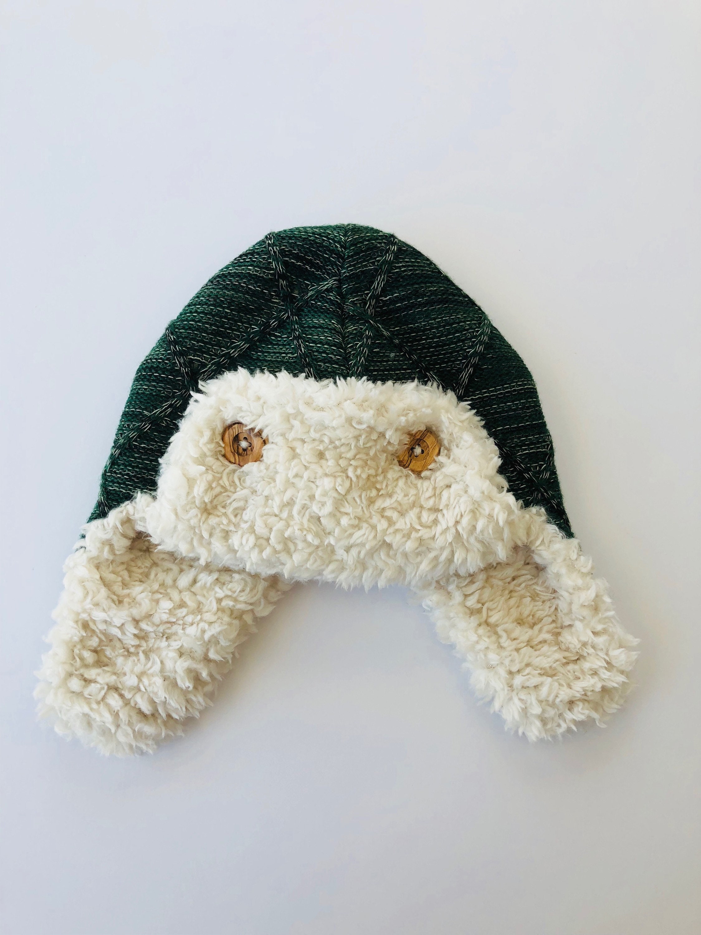 Winter Earflap Beanie, Handmade Trapper Hat for Kids Baby, Aviator Bomber Hat