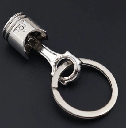 Piston Art Keychain, Mini Skull Key Ring Engine Piston Model Keychain,  Alloy Key Chain Ring Keychain, Mini Pendant, Flashlight , Ideal for Taking  on the Go 