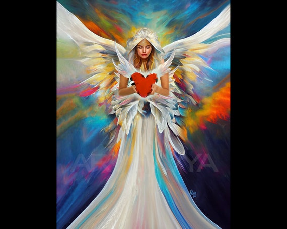 Angel of Hope Printable Colorful Angel Print Spiritual Angel - Etsy